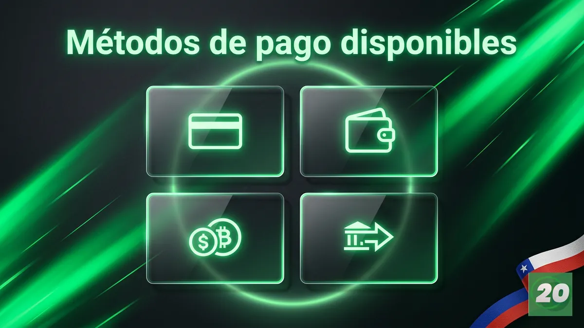Comparación de métodos de pago para depositar en 20Bet Chile