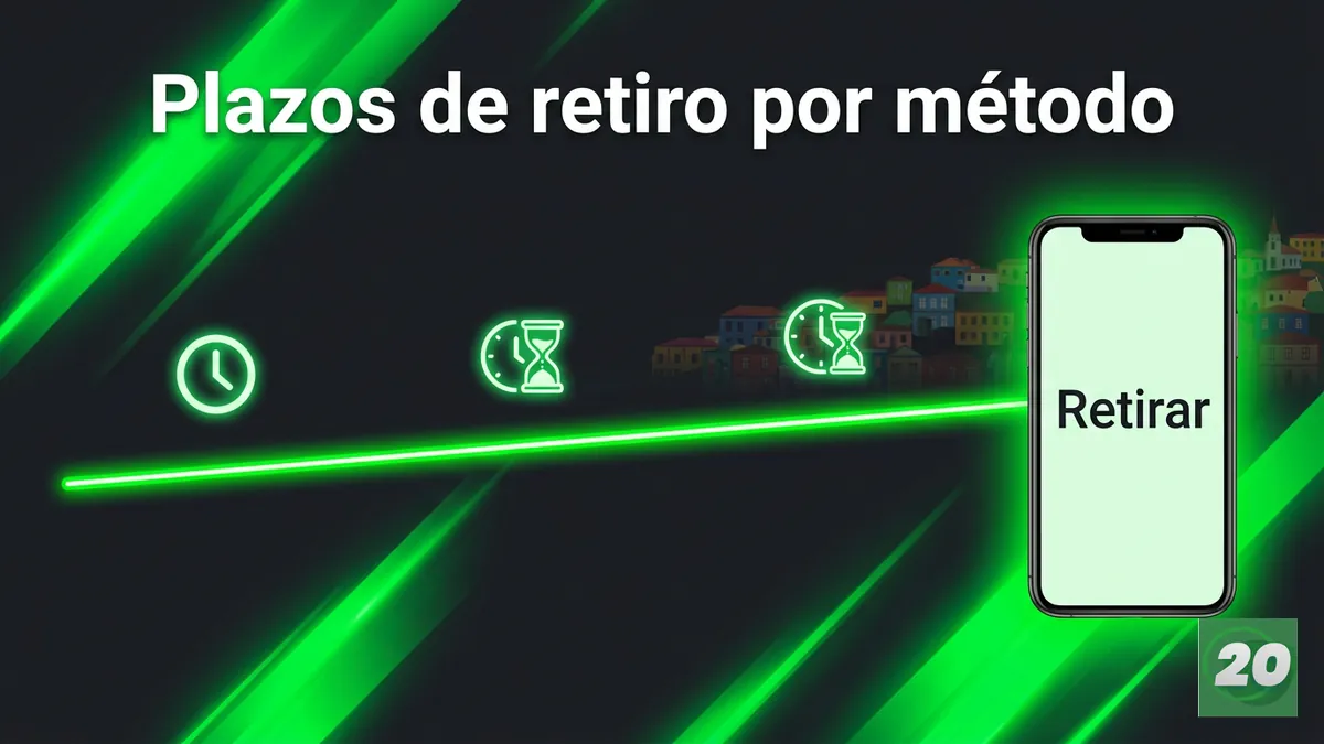 Línea de tiempo con los plazos de retiro de dinero en 20Bet Chile