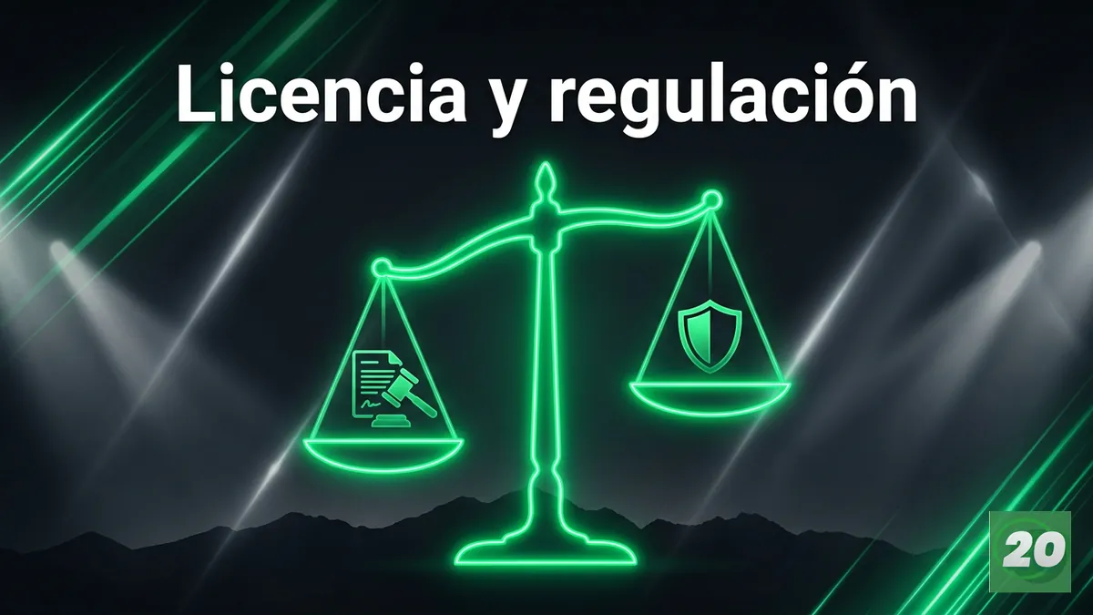 Balanza de confianza que representa la licencia y la resolución de reclamos de 20Bet Chile