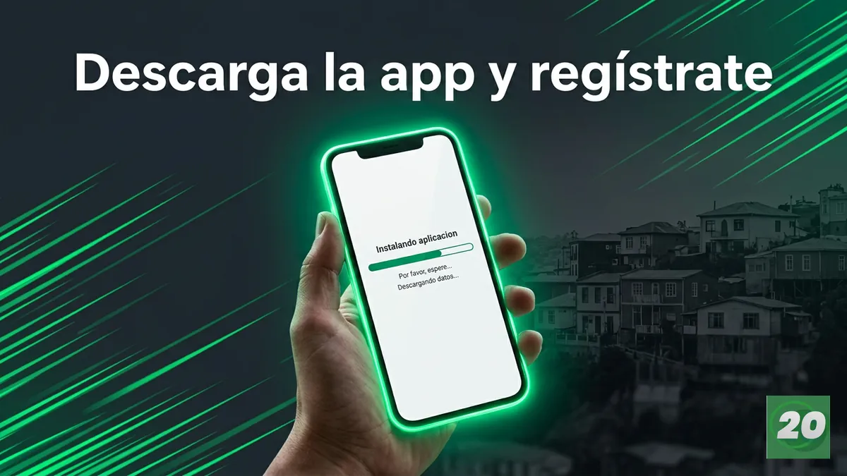 Instalacion de la app movil de 20Bet Chile para registrarse desde el celular